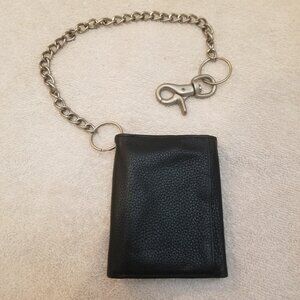 Wilsons Trifold Leather Snap & Chain Motorcycle Wallet